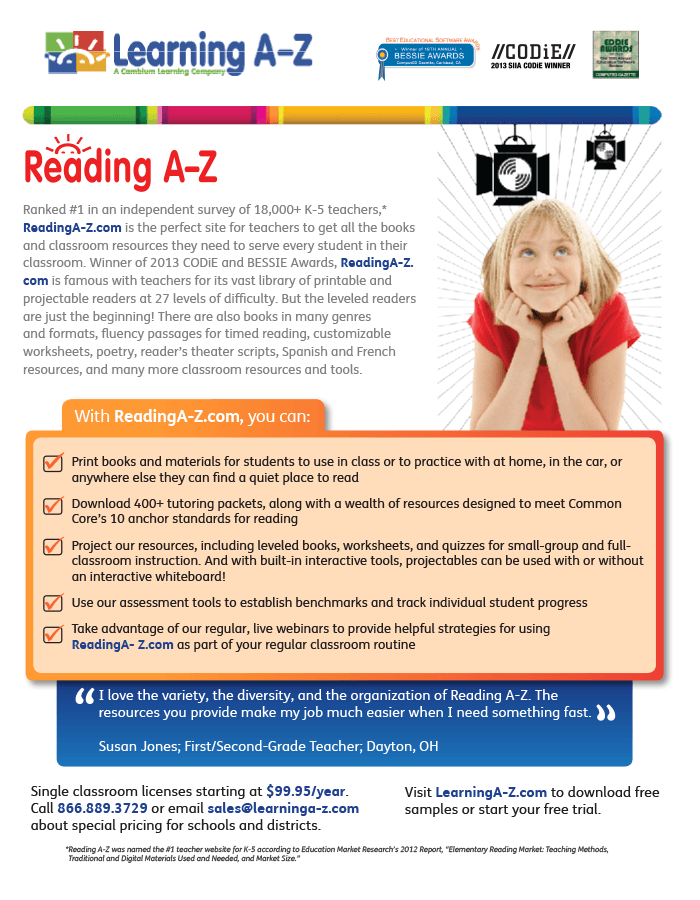 old look of Reading A-Z one sheet
