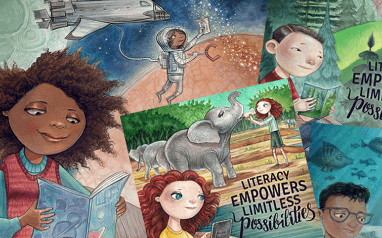 Literacy Empowers posters and illustrations