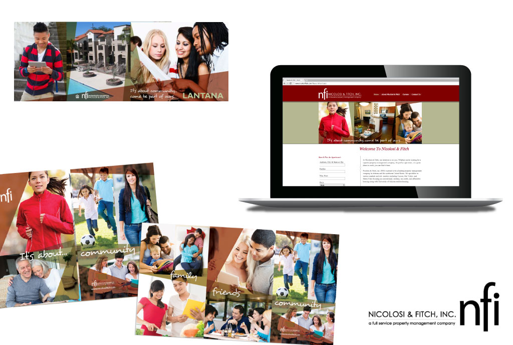 Nicolosi & Fitch campaign work showing magazine spread and website